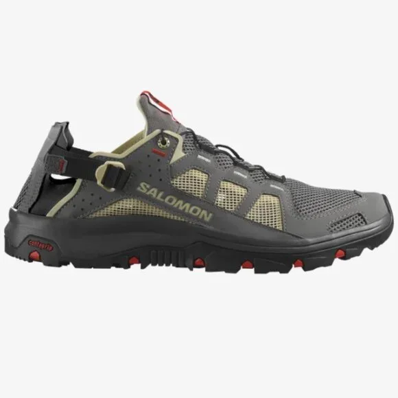 NEW Salomon TECHAMPHIBIAN 5 Men's Water Shoes Size 9.5 Pewter/Moth/Fiery Red - Picture 4 of 15